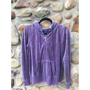 Calvin Klein Purple Velour Hoodie